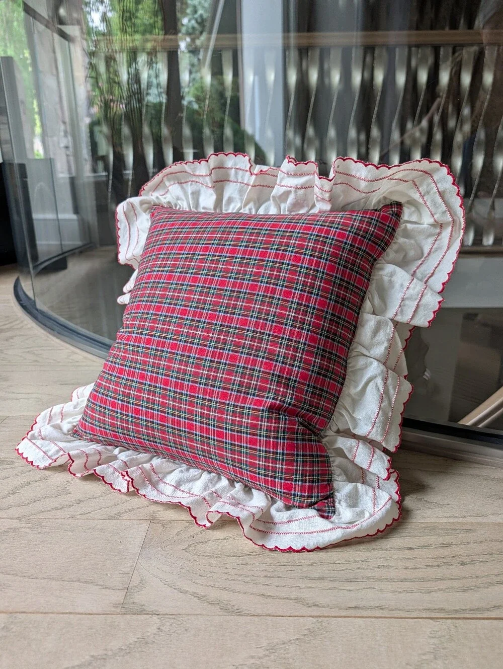 vintage RALPH LAUREN tartan plaid pillow